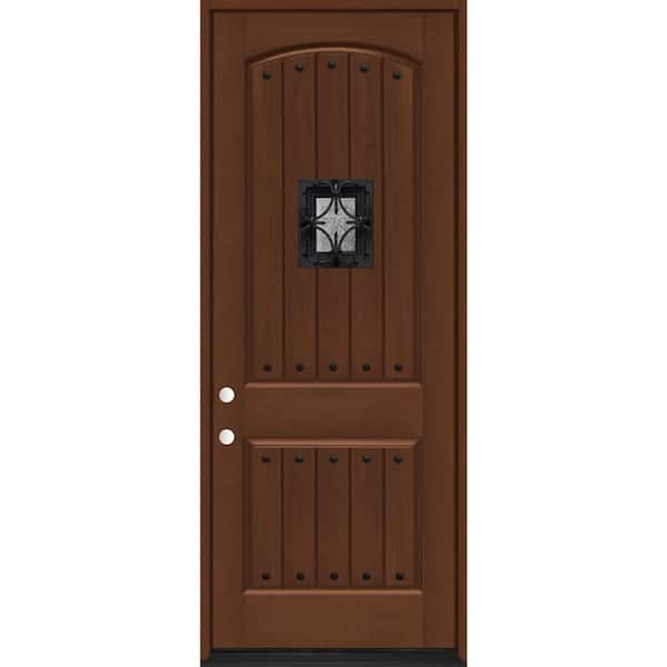 Steves & Sons 36 in. x 96 in. 2-Panel Right-Hand/Inswing Chestnut Stain Fiberglass Prehung Front Door with 4-9/16 in. Jamb Size