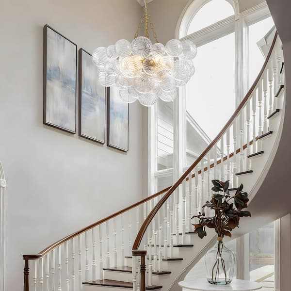 GoYeel Bublume Mid-Century 6-Light Gold Bubble Chandelier with