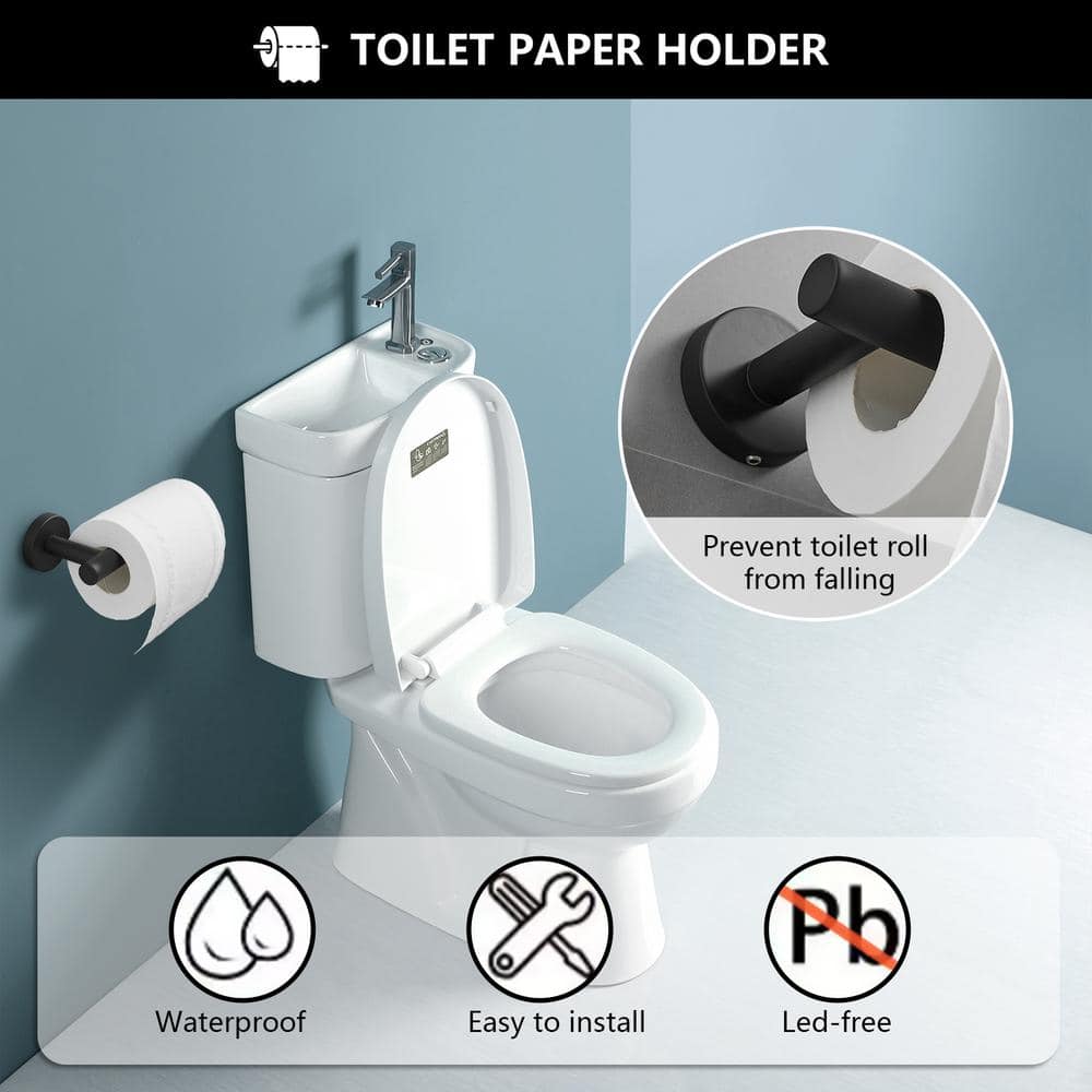 Matte Black Stainless Steel 4-Piece Bathroom Hardware Set