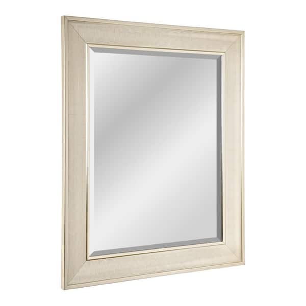 29 in. W x 35 in. H Framed Rectangular Bathroom Vanity Mirror in Brush nickel