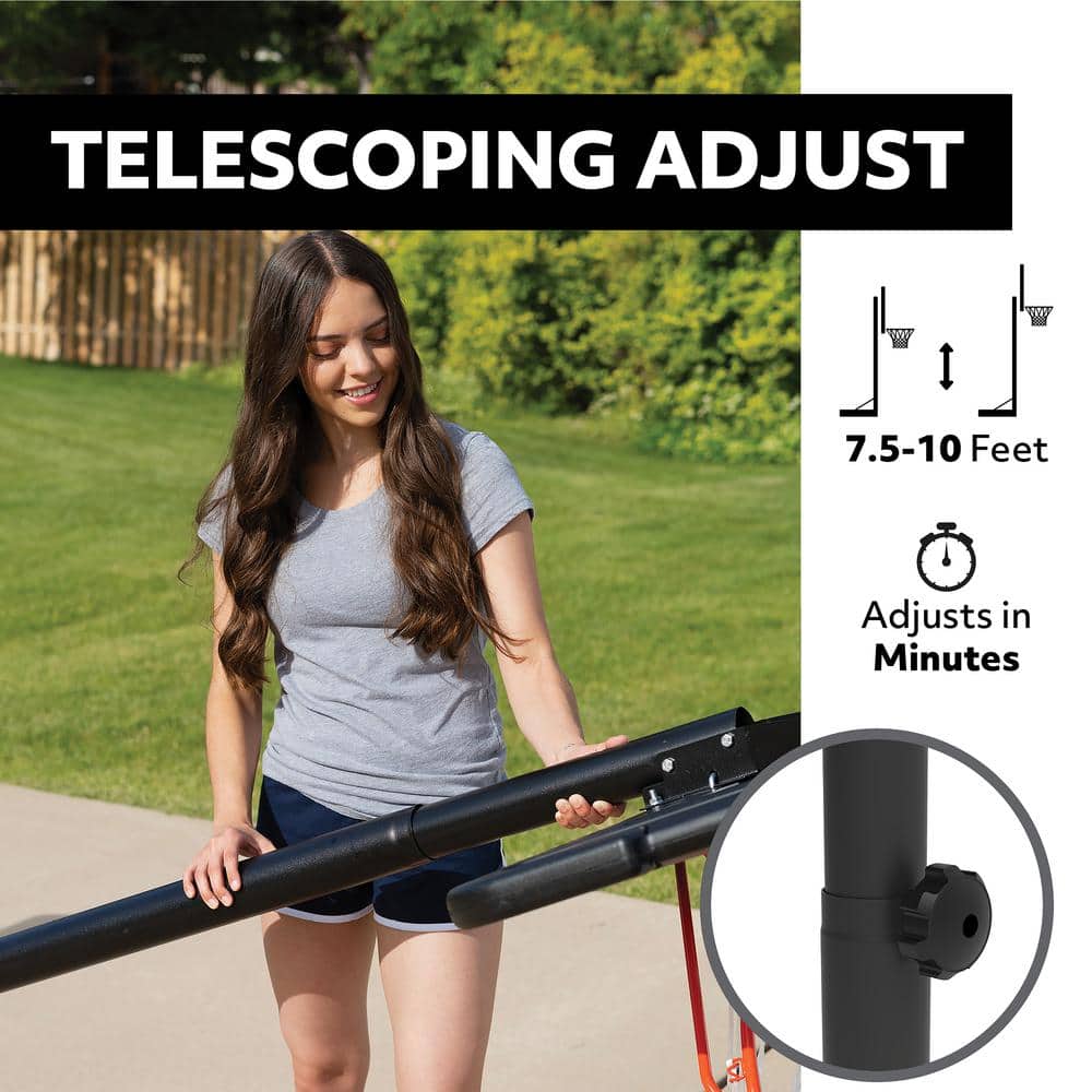 44" Black and Blue Acrylic Portable Basketball Hoop