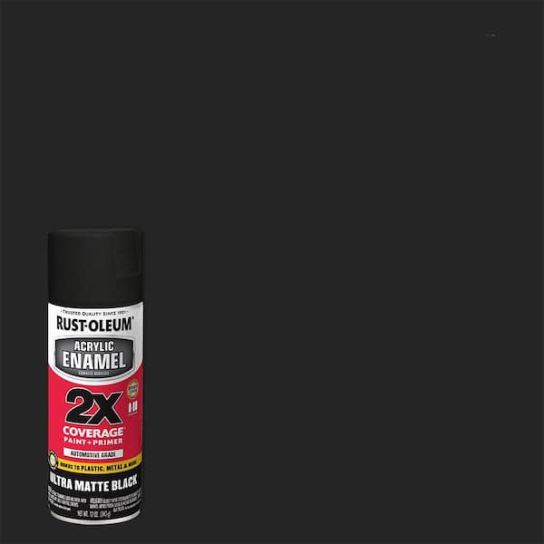 Black, Rust-Oleum American Accents 2X Ultra Cover Ultra Matte Spray Paint,  12 oz 
