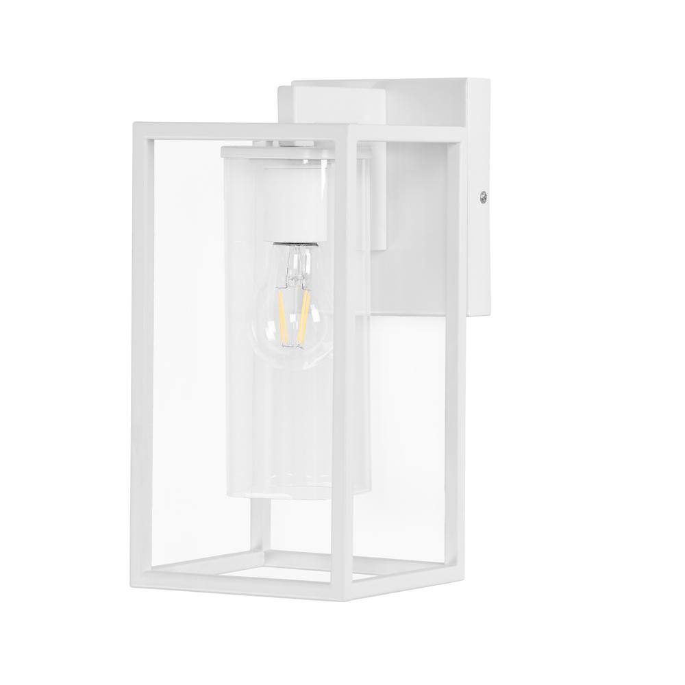 Outdoor White Hardwired Small Size Wall Lantern Scone with No Bulbs Included price history on PriceWatchPro