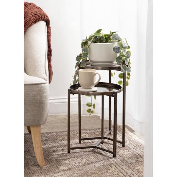 Aguilar 12 in. Bronze Metal Nesting End Table