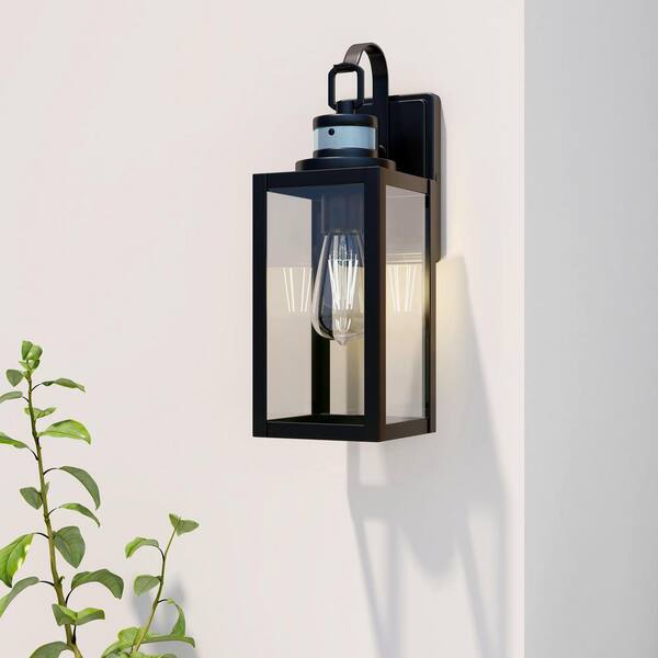 Uixe 1-Light Matte Black Outdoor Wall Lantern Sconce SSINL12151