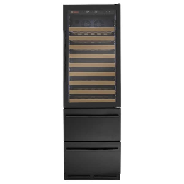 Digital Single Zone Wine Cellar Cooling Unit in Black with Refrigerated Drawers