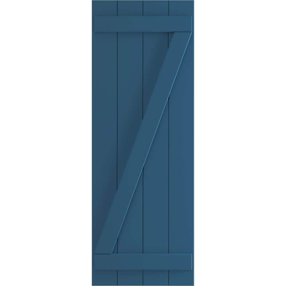 21-1/2 in. x 27 in. True Fit PVC 4-Board Joined Board and Batten Shutters with Z-Bar, Sojourn Blue (Per Pair) price history on PriceWatchPro