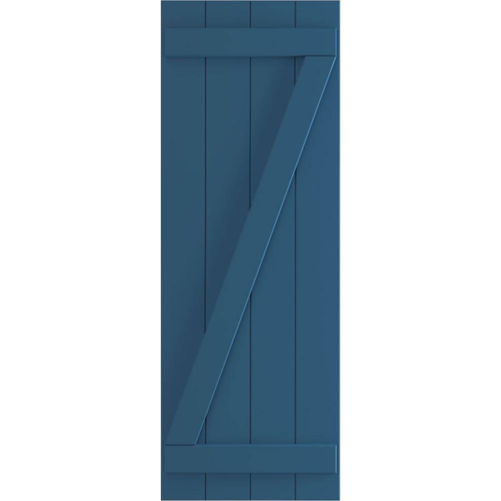 21-1/2 in. x 80 in. True Fit PVC 4-Board Joined Board and Batten Shutters with Z-Bar Pair in Sojourn Blue price history on PriceWatchPro
