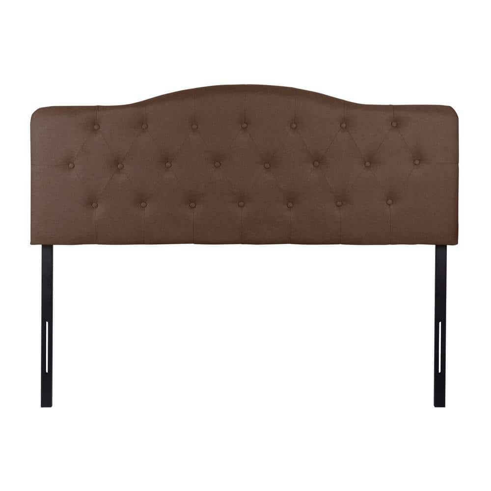 HOMESTOCK Espresso Headboards For Queen Size Bed, Upholstered Button ...