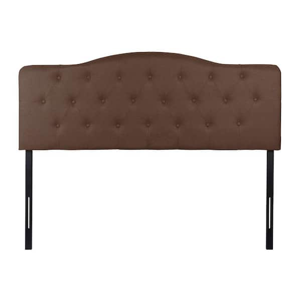 HOMESTOCK Espresso Headboards For Queen Size Bed, Upholstered Button ...