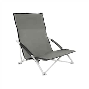 Grey Oxford Fabric/Aluminum Folding Beach Chair with Carry Bag