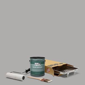 1 gal. #N520-3 Flannel Gray Extra Durable Semi-Gloss Enamel Interior Paint & 5-Piece Wooster Set All-in-One Project Kit