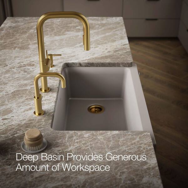 KOHLER Cairn 28.63 in. Undermount Single Bowl Matte Taupe Granite