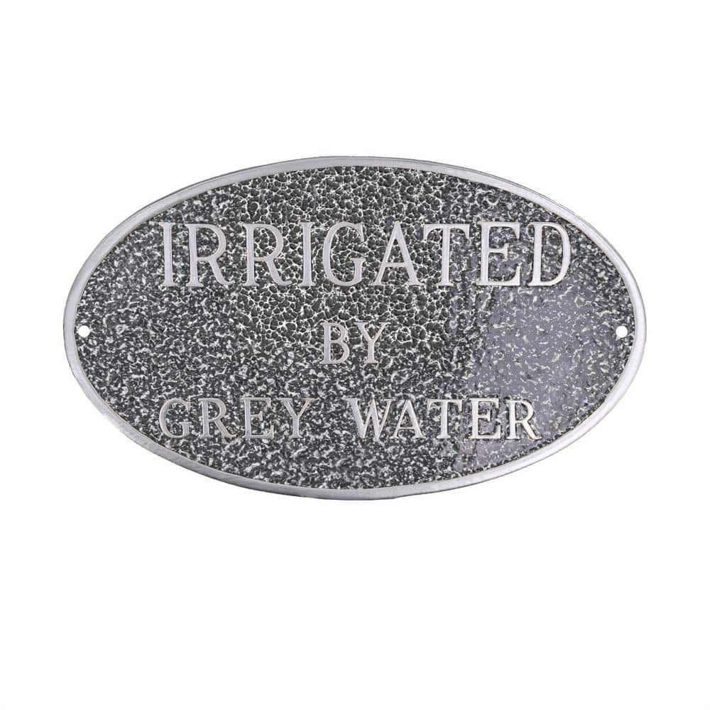 10 in. x 18 in. Large Oval Irrigated By Grey Water Statement Plaque Sign - Swedish Iron price history on PriceWatchPro