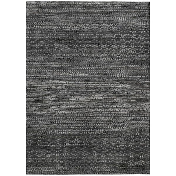 Chantille Machine Washable Indoor/Outdoor Abstract ACN2150 Charcoal 3 ft. x 5 ft. Area Rug