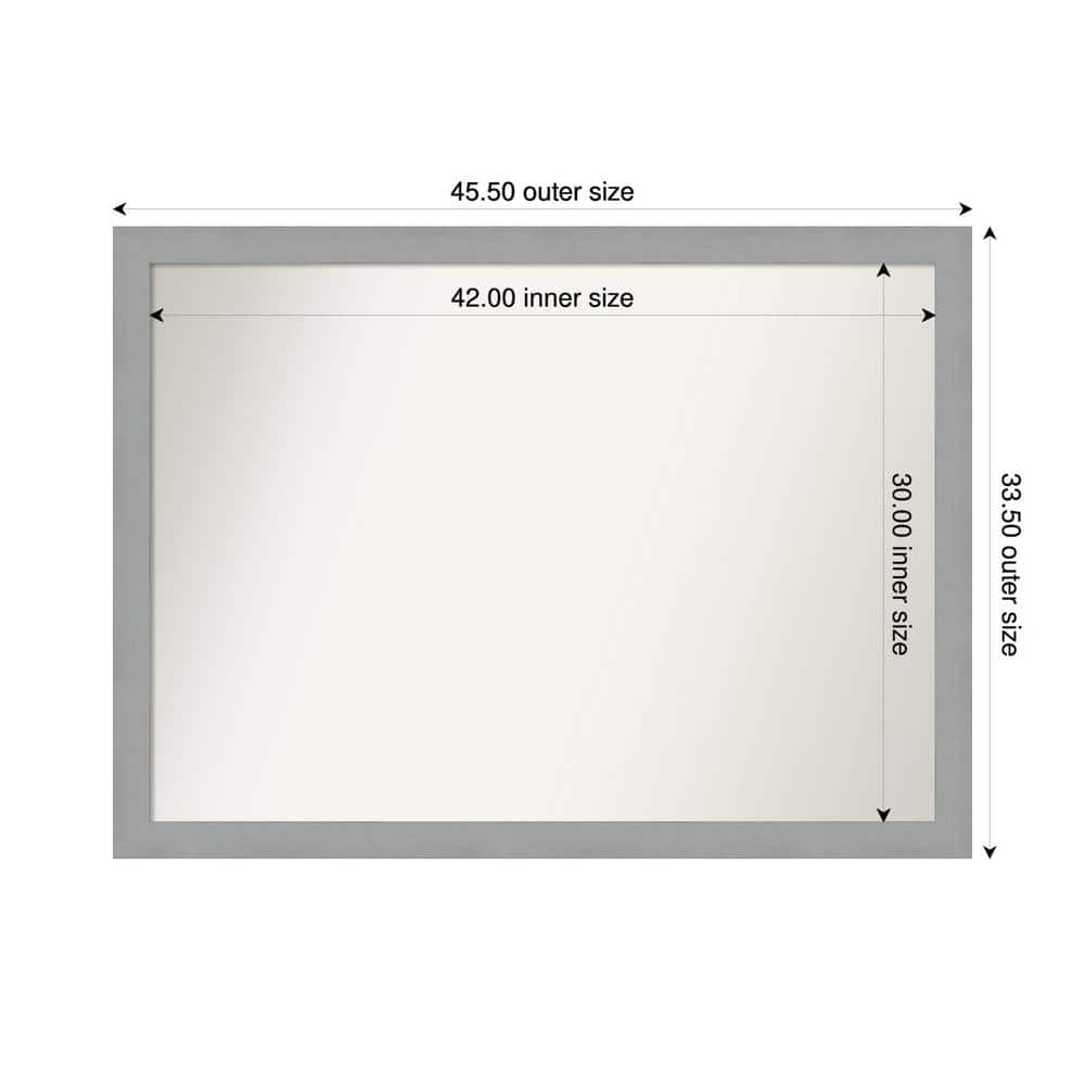 Brushed Nickel 45.5 in. x 33.5 in. Custom Non-Beveled Recycled Polystyrene Framed Bathroom Vanity Wall Mirror price history on PriceWatchPro