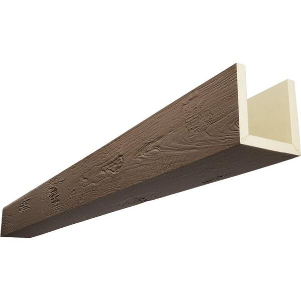 Ekena Millwork Endurathane 4 in. H x 6 in. W x 14 ft. L Knotty Pine Cedar Bark Faux Wood Beam