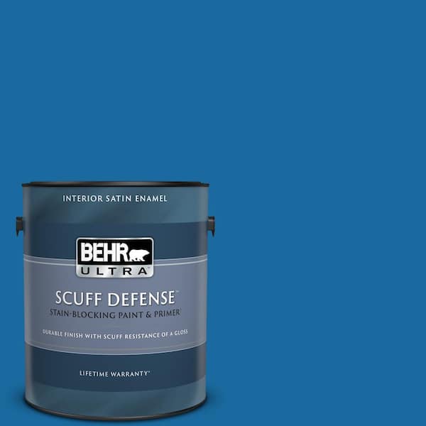 BEHR ULTRA 1 gal. #S-G-560 Jazz Blue Extra Durable Satin Enamel Interior Paint & Primer