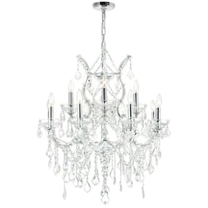 Maria Theresa 13-Light Chrome Indoor Chandelier With Glass Shades