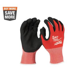 Medium Red Nitrile Level 1 Cut Resistant Dipped Work Gloves