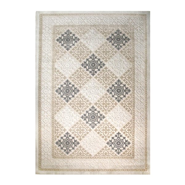 SUPERIOR Driscol Cream/Ivory 8 ft. x 10 ft. Medallion High-Low Area Rug