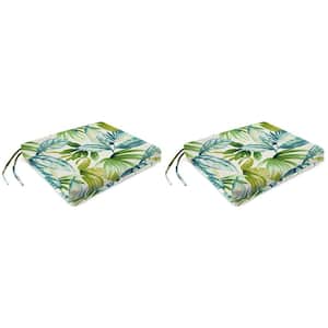 19 in. L x 17 in. W x 2 in. T Outdoor Rectangular Chair Pad Seat Cushion in Seneca Caribbean (2-Pack)