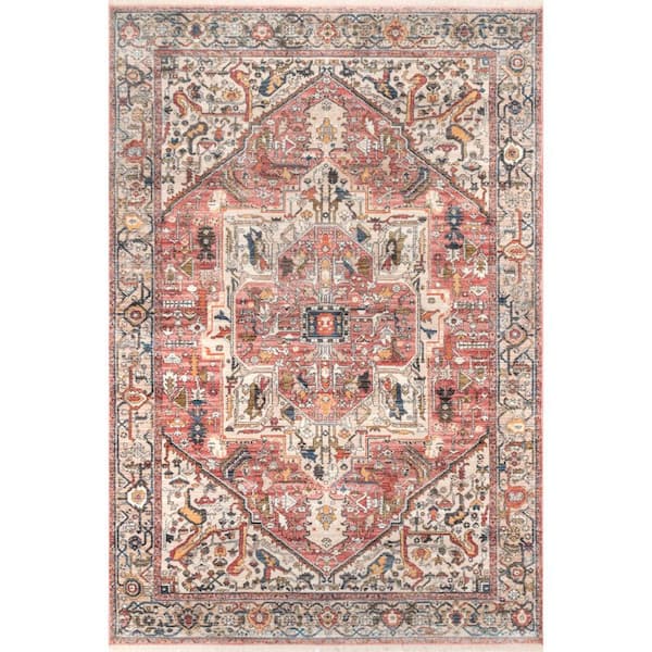 nuLOOM Harriet Orange 5 ft. Persian Square Rug