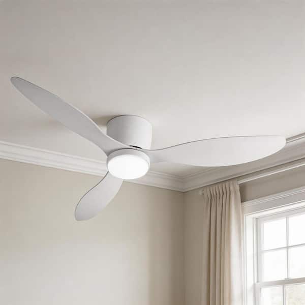 FEKZO 52 in. Smart Indoor White Flush Mount Standard Ceiling Fan