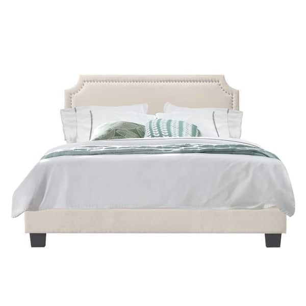 Belle Isle Furniture Regal Beige Linen King Upholstered Bed
