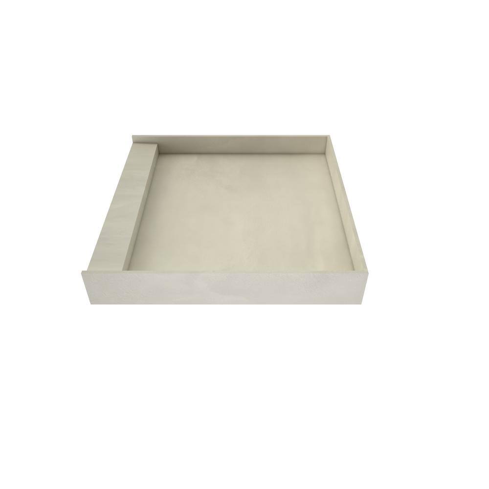 Gray 36-Inch Square Tileable Shower Pan with Right Drain