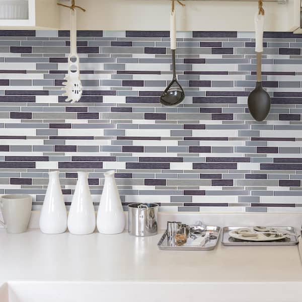 Forest Folly Gray 11.625 in. x 11.5 in. Interlocking Glass Mosaic Tile (13.92 sq. ft./Case)