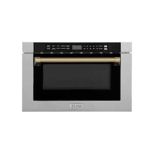 Autograph Edition 24 in. Built-In Microwave Drawer in Fingerprint Resistant Stainless & Traditional Champagne Bronze