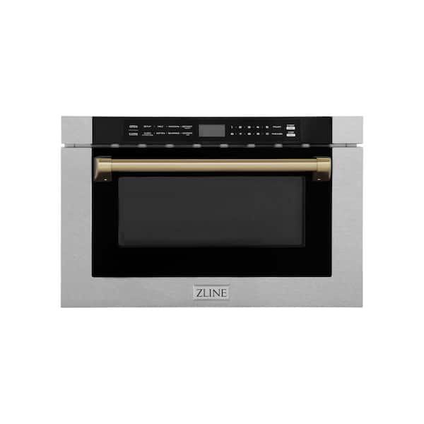 Autograph Edition 24 in. Built-In Microwave Drawer in Fingerprint Resistant Stainless & Traditional Champagne Bronze