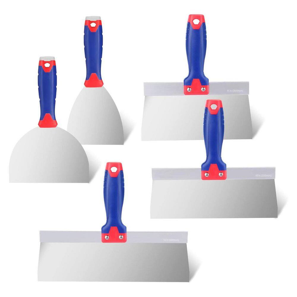 4-12 Stainless Steel Taping Knife Set Alloy Metal Hammer End 5 PCS for Drywall Repair and Finishing price history on PriceWatchPro