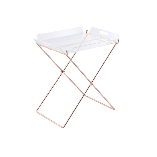 Acme Furniture Cercie Tray Table in Clear Acrylic and Copper