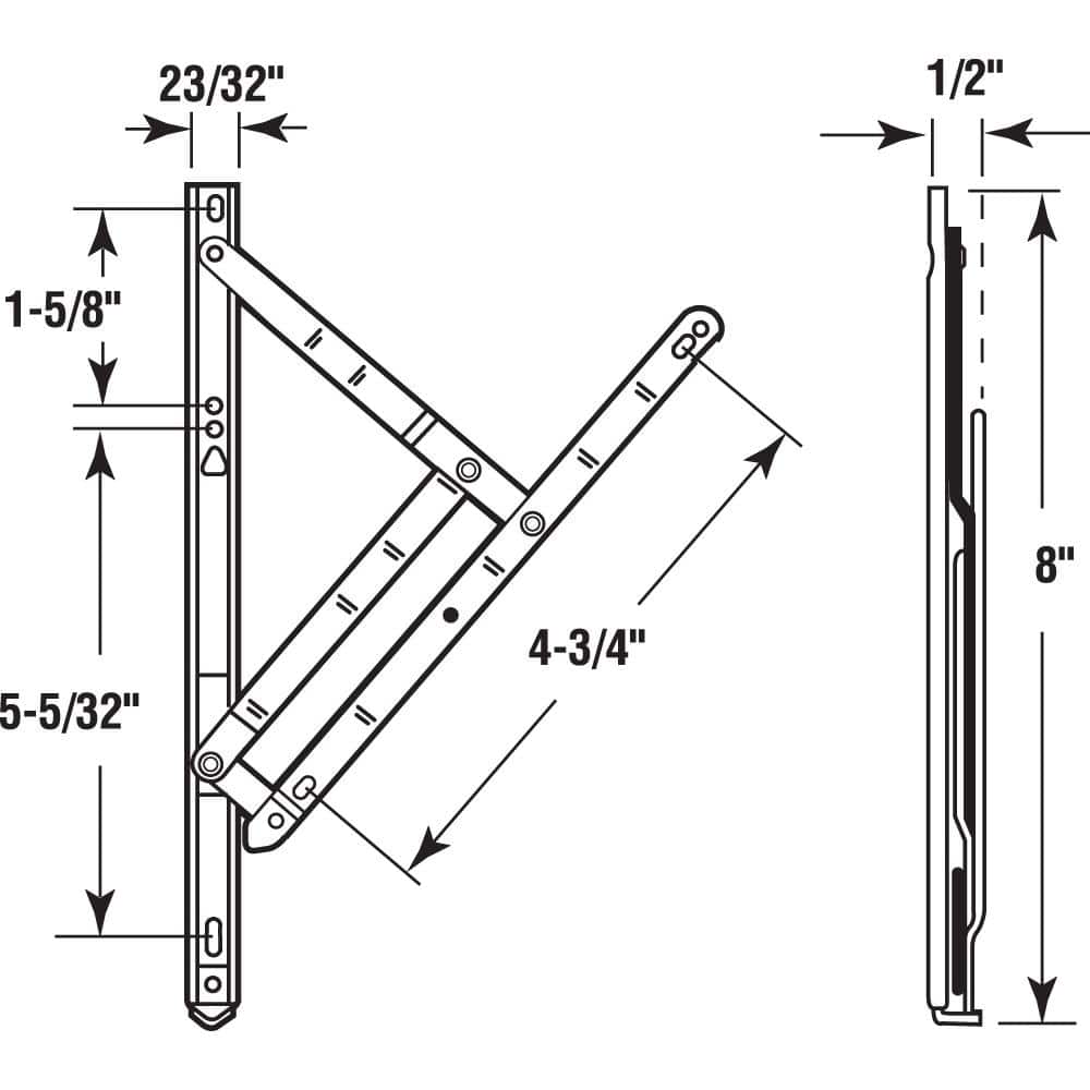 8-Inch Stainless Steel 4-Bar Hinge for Casement Windows