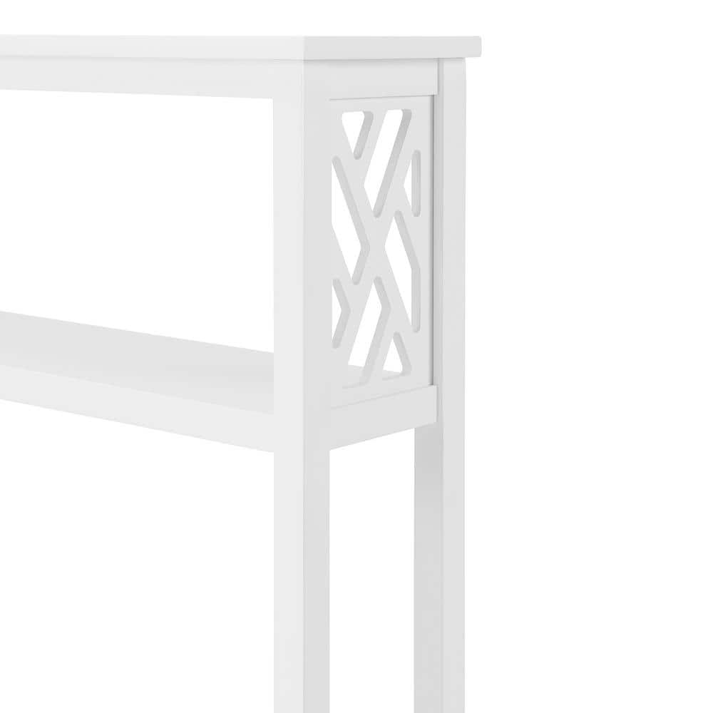 White Wood Over-the-Toilet Storage Cabinet with Doors