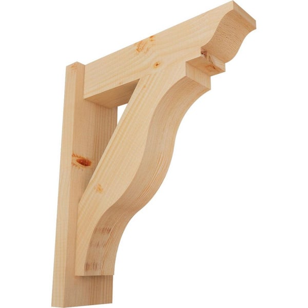 Ekena Millwork 6 in. x 22 in. x 18 in. Douglas Fir Fuston Traditional Smooth Outlooker