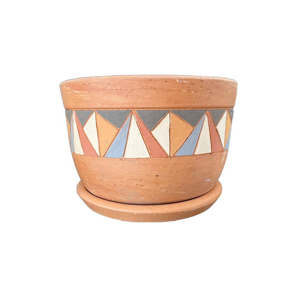 terra-terrace-large-7-in-tall-red-with-a-middle-colorful-trim-clay