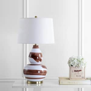 Aileen 32 in. Brown/White Table Lamp