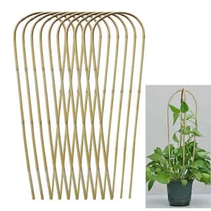 2 ft. Natural U-Shaped Bamboo Trellis For Climbing Plants Indoor/Outdoor (10-Pack)