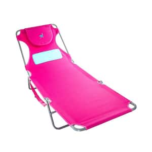 Pink Comfort Lounger Face Down Sunbathing Chaise Lounge Beach Chair
