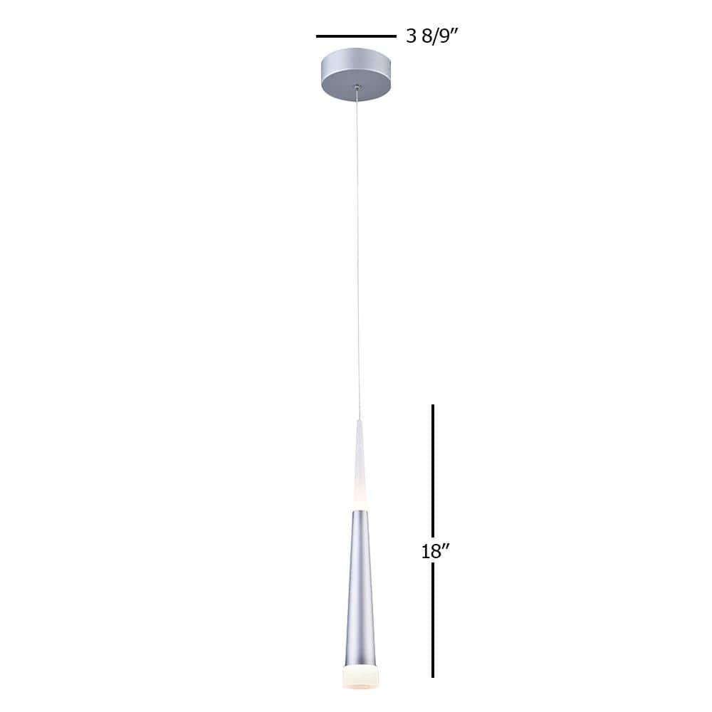 Sand Silver Crystal LED Pendant Light with Metal Frame