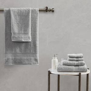 Luce 6-Piece Grey 100% Egyptian Cotton Bath Towel Set