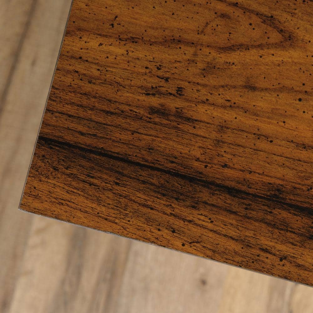 Rustic Washington Cherry Executive Workstation with Filing Cabinet