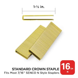 1-1/2 in. x 16-Gauge Electro Galvanized N Style Medium Crown Staples (10,000 per Box)