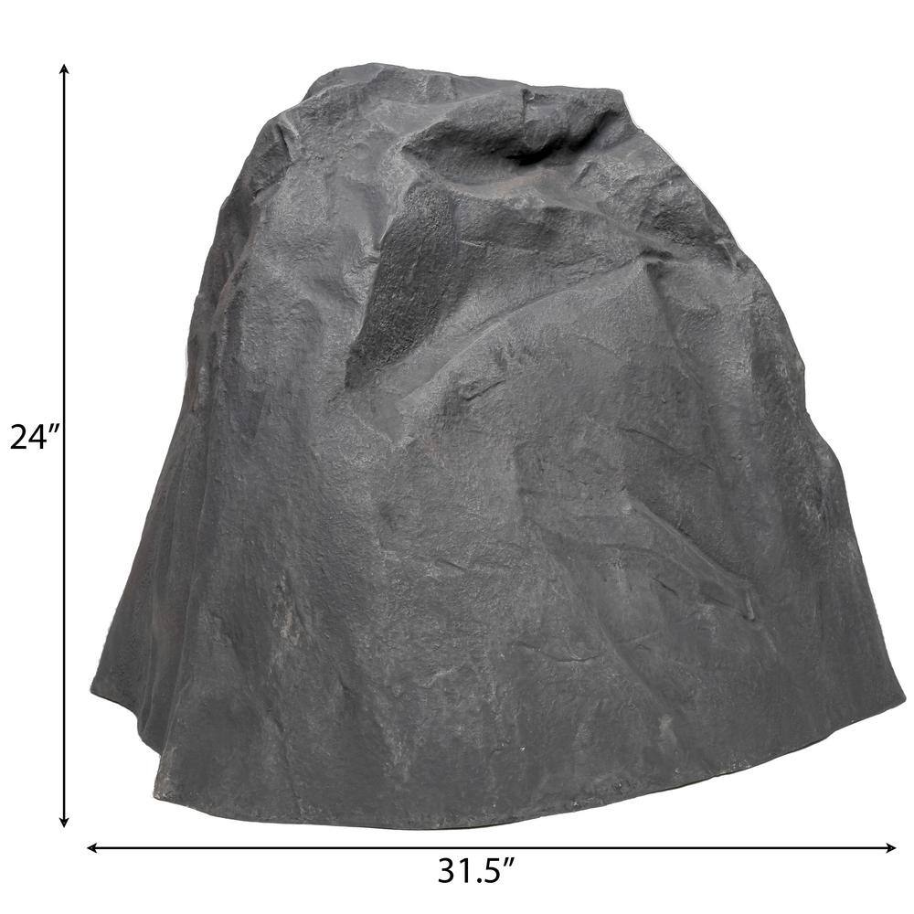Large Black Fiberglass Artificial Rock for Gardens and Lawns