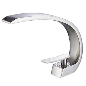 Single Handle Single Hole Bathroom Faucet Modern Brass Bathroom Sink Basin Taps in Brushed Nickel