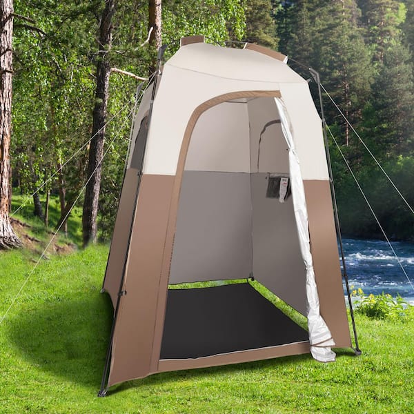 VEVOR Camping Shower Tent, 66 x 66 x 87 1 Room Oversize Outdoor Portable Shelter, Privacy Tent with Detachable Top, Pockets,, Steel