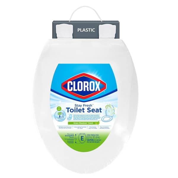 Clorox Clorox Elongated Closed Front Stay Fresh Scented Toilet Seat in White with Easy-Off Hinges